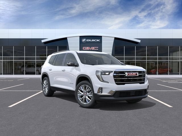 2026 GMC Acadia Elevation in Summit White — front three-quarter view