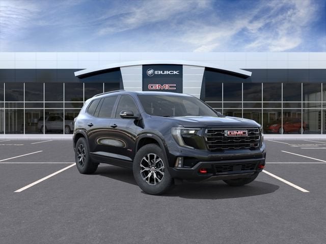 2026 GMC Acadia AT4 in Ebony Twilight Metallic — front three-quarter view