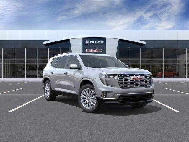 2026 GMC Acadia Denali in Sterling Metallic — front three-quarter view