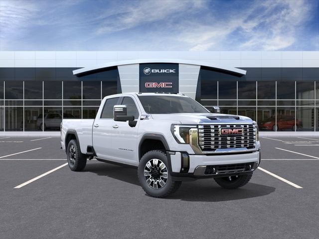 2026 GMC Sierra 2500 HD Denali in Glacier White Tricoat — front three-quarter view