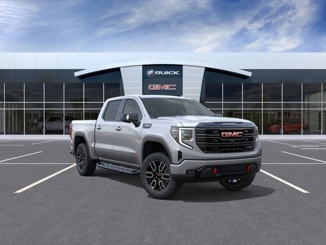 2026 GMC Sierra 1500 AT4 in Sterling Metallic — front three-quarter view