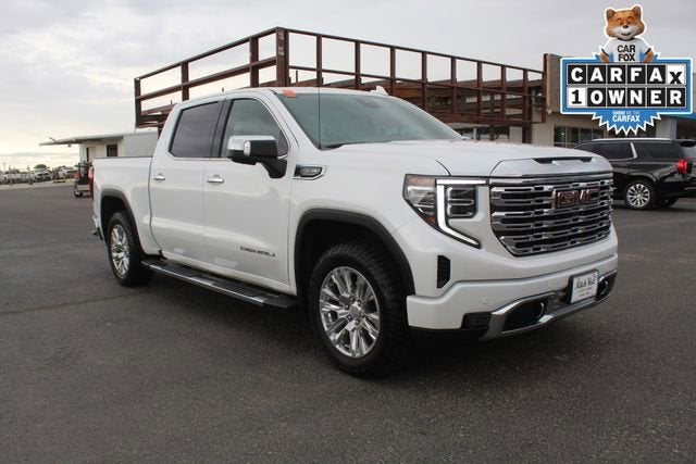 2024 GMC Sierra 1500 Denali in White Frost Tricoat — front three-quarter view